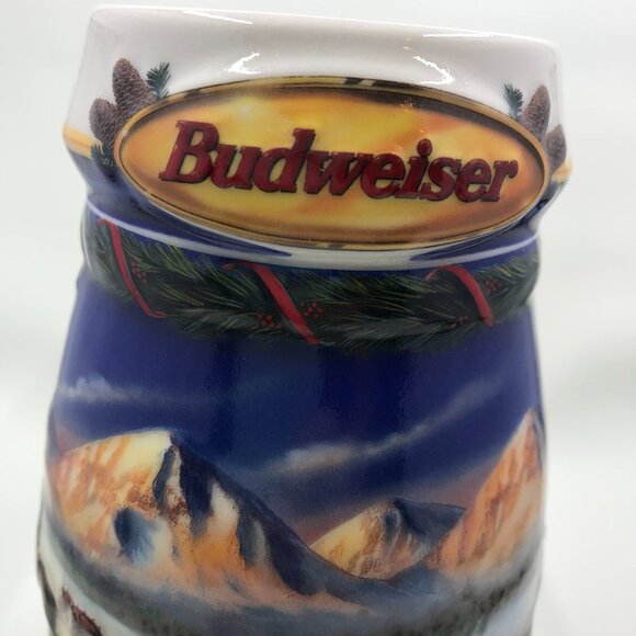 Budweiser Holiday Stein Mug 2000 The Clydesdale Legacy Holiday in the Mountains - Picture 11 of 12